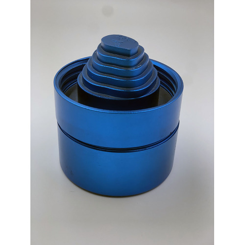 Cinzeiro de alumínio recartilhado azul de precisão para usinagem