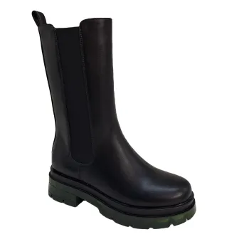 Women's Pure Color Flat Ankle Combat Boots with Zipper
