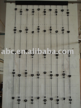 ribbon curtain with heart hole pearls
