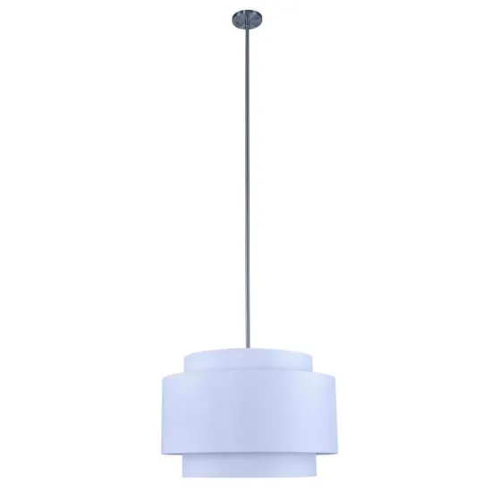 Handcrafted Natural Linen 2 Tier Drum Fabric Lampshade Hanging Pendant Light