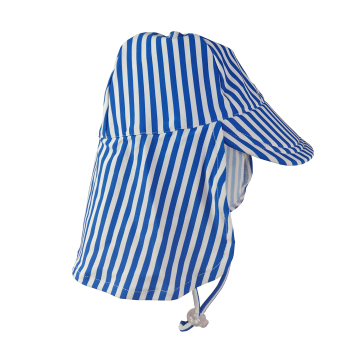 Customizable Kids Swimming Hat with UV Protection, Striped Baby Flap Sun Hat and Adjustable Strap