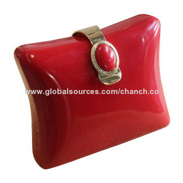 New Arrival Red Clutch Bags with Golden Clasp and Multi Use Ways, Suitable for Party and Ceremony