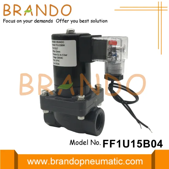 1/2'' DN15 Anti Corrosion UPVC Solenoid Valve 24V 110V 220V