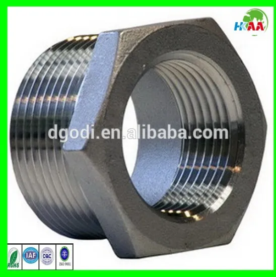 Non-standard pipe and fittings threaded hex head thread reducer bushing