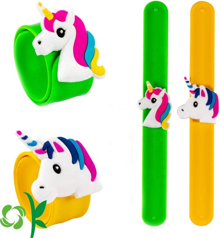 Customized Fashion Unicorn Shape PVC Slap Band