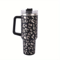 Large capacity straw water cup with handle