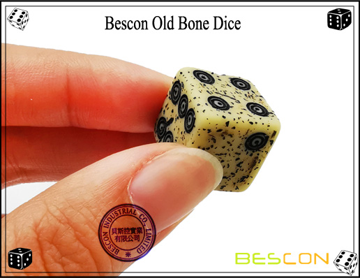 Bescon Old Looking Ancient Bone Dice D6 16mm 12pcs Set, 16mm Six