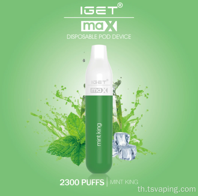 IGET MAX DISPOSICE POD 2300 พัฟ 8ml 1100mAH