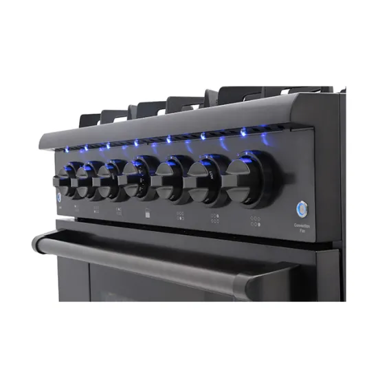 Kitchen appliance 36 In. high end gas range with  bule LED knob