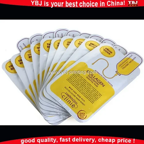 2016 hot sale printed cosmetic facial mask packaging bags