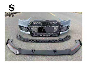 Upgrade Audi A3 2017-2019 auf RS3 vordere Stoßstangenkit mit Kühlergrill und Lippe
