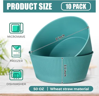 50oz Wheat Straw Large Cereal Bowl - Microwave and Dishwasher Safe