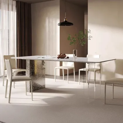 Nordic Luxury Natural Stone Dining Set - Elegant Home Furnishing
