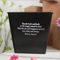 Square black flower arrangement bucket