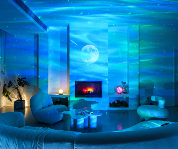 2024 Aurora Sky Projector: Colorful LED Night Light with Starry Display and Music for Kids and Family Gifts