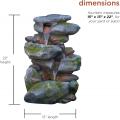 3 Tier Rock Waterfall Fountain with LED Lights