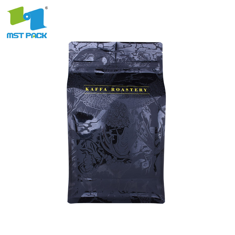 black plastic coffee bag