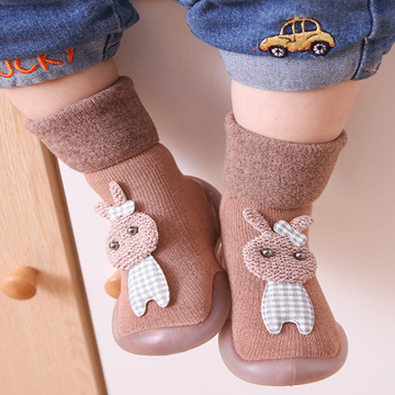 1pair New Baby Toddler Non-slip Indoor Floor Anti-slip Slippers Baby's Outdoor Breathable Cotton Thick woolen Shoes