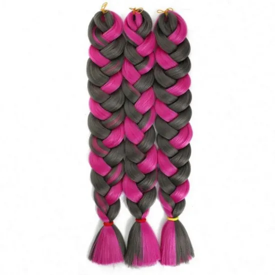 MYZYR 41Inches Synthetic Braid Ombre Braiding Hair Jumbo Braids Crochet Hair Extention Rose red Pink Light Purple Fiber 165g