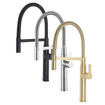 Wholesale Modern 304 Stainless Steel Kitchen Sink Faucet with Gold and Black Brushed Finish