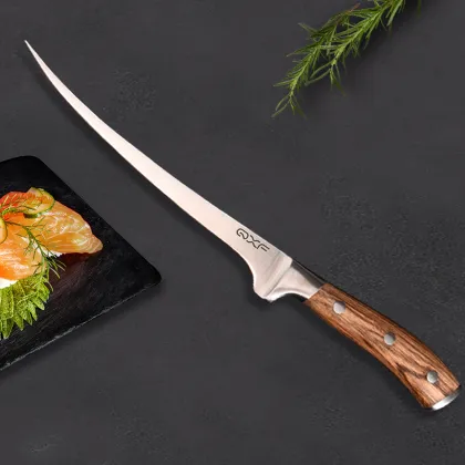 2022 Novel Design 7 Inch Fish Tools Wooden Handle Fish Fillet Knife