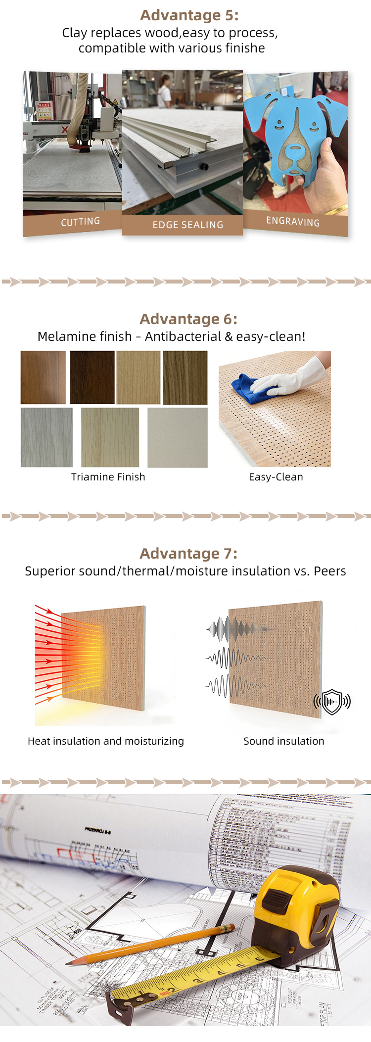 4Micro-Perforated Ceramic Wood Composite Acoustic Panel