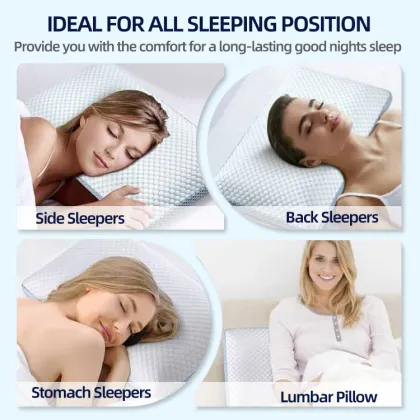 Ice silk fabric memory foam drilled pillow