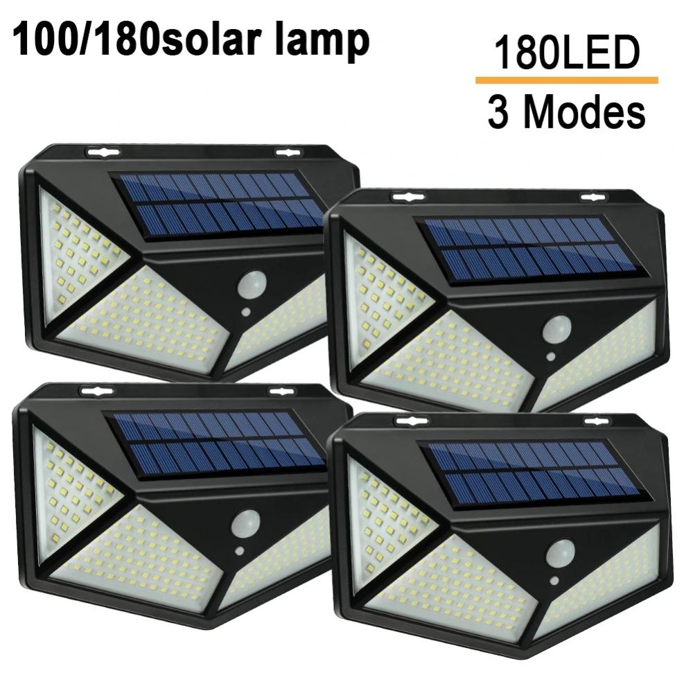 100 180 LED solar pir movimento luz sensor