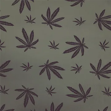 Elegant Gray Maple Leaf Bengaline Print Rayon Fabric