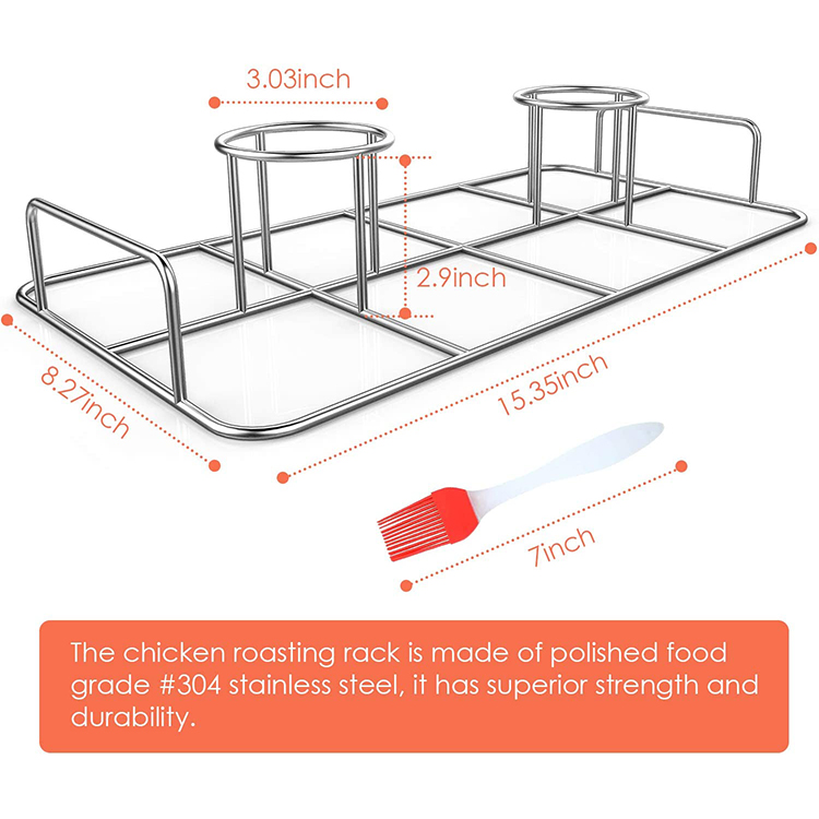 Double Beercan Chicken Roaster Rack