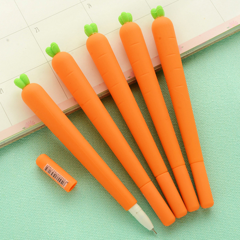 Novelty Fresh Carrot Gel Pen Kawaii 0.5mm Black Ink Pens Promotional Birthday Gift Stationery School & Office Supply