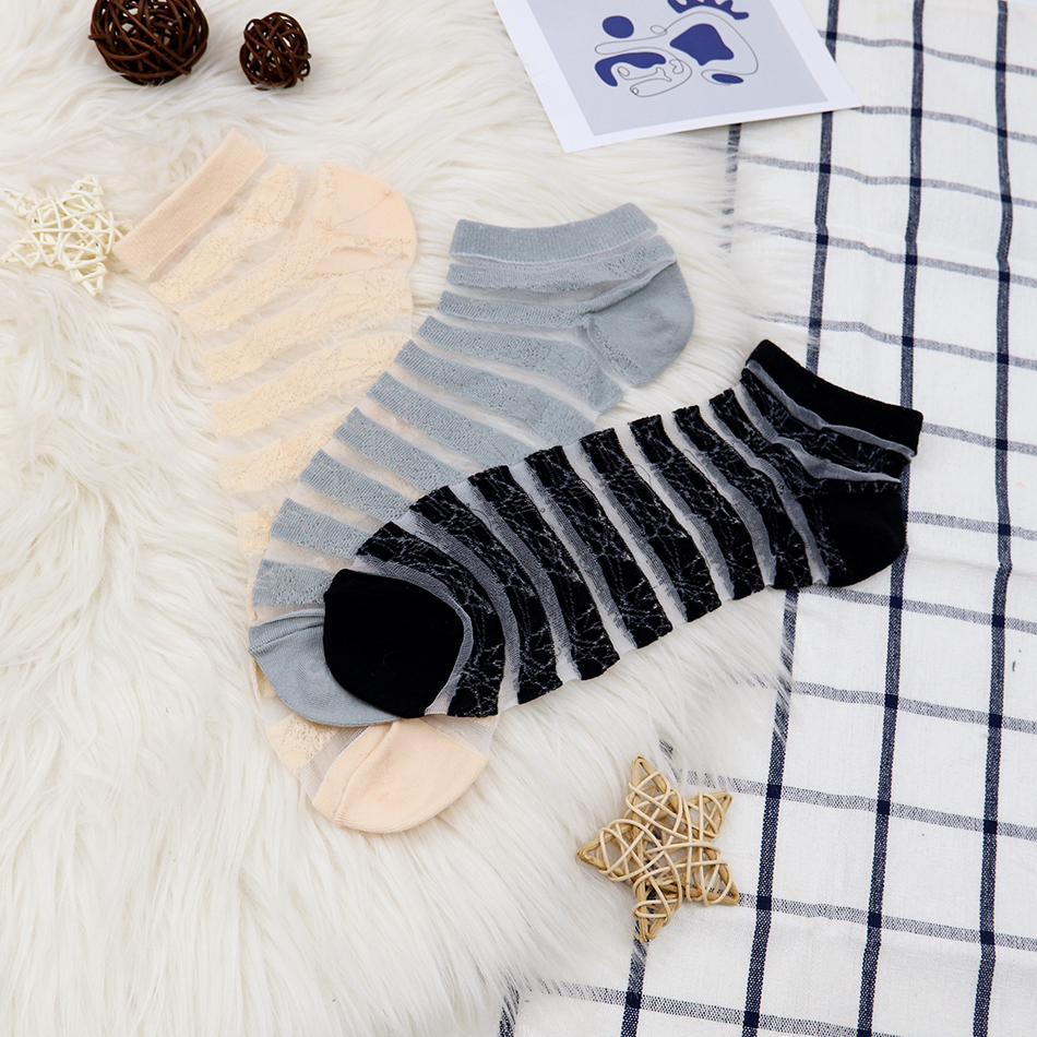 Stripe glass cotton socks