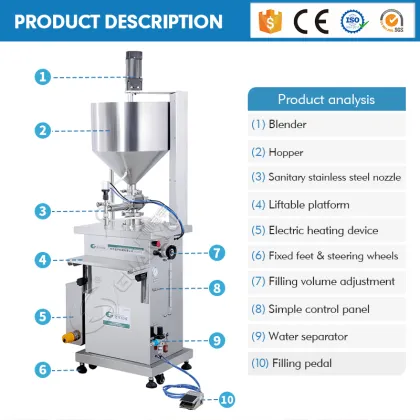 Strawberry Jam and Sauce Vertical Semi-Auto Filling Machine