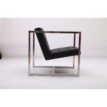 Black leather Angles Lounge Chairs