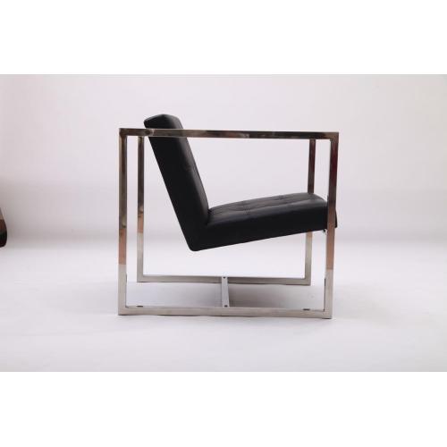 Chaises Longues Angles en cuir noir