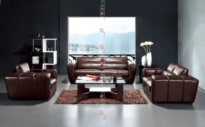 used leather sofa / burgundy leather sofa / genuine leather sofa 959