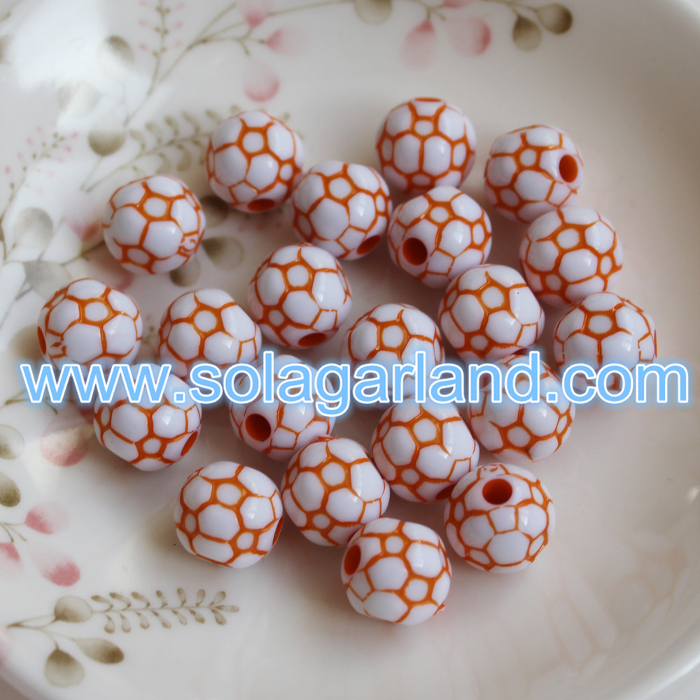 Acrylic Round Football Beads