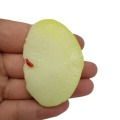 Artificial Green Apple Slice Flatback Resin Cabochons 3D Plastic Apple Fruit Slime Charms Slices For Fairy Garden Home Decor