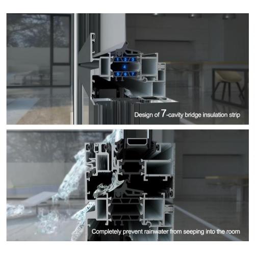 Janela de abertura interna de alumínio de alto desempenho 95