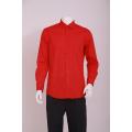 Men's Business Casual Long Sleeve Shirt red