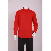 Men's Business Casual Long Sleeve Shirt red