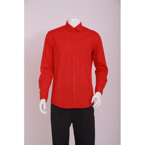 Men's Business Casual Long Sleeve Shirt red