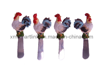 Esparcidor de mantequilla Roosterhandle, cuchillo de mantequilla de acero inoxidable