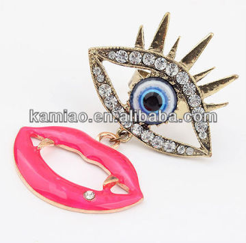 fancy girls metal punk lucky stone dangle finger ring
