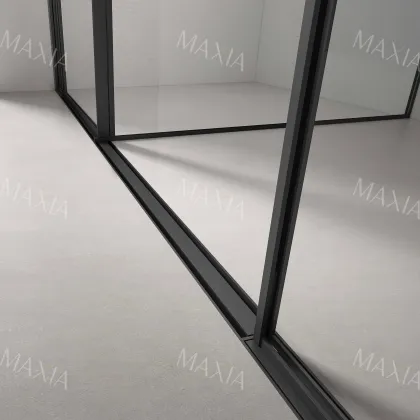 T-shaped shower room with toilet and shower