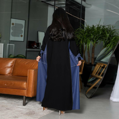 پنل جین مشکی اوپن Abaya