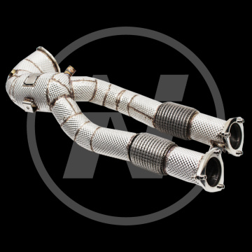304 stainless steel heat shielded new style exhaust downpipe for Audi RS3