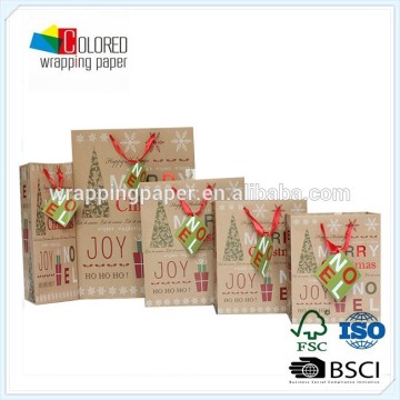 Popular Christmas Brown Kraft Paper Bag Recycled Brown Paper Bag