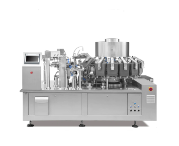 Verticale roteren vacuümverpakkingsmachine: automatische zakvoeding en zakvulling