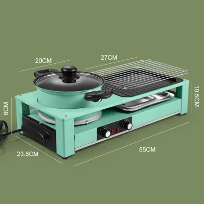 220V Portable Smoke-free PTFE Non-stick 2200W Electric Grill Pan